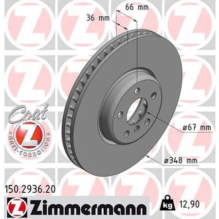 Zimmermann BRAKE DISC - STANDARD/COATED 150.2936.20